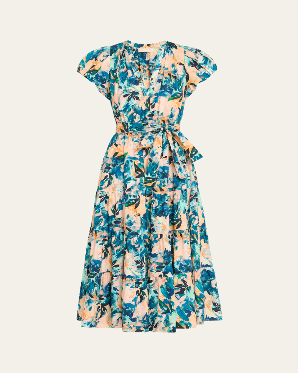 Ottilie Floral Tiered Midi Dress